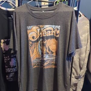 Gray Graphic T-Shirt with Heart Design